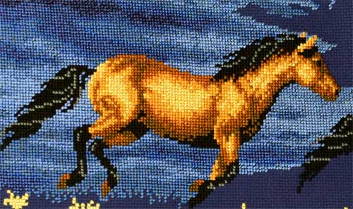 Horse stitched with DMC threads