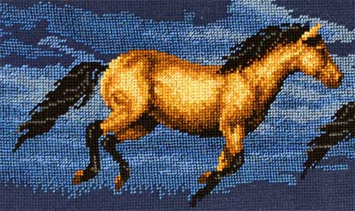 Horse stitched with original threads